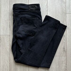 R13 Boy Skinny Mid Rise Dark Wash Jeans